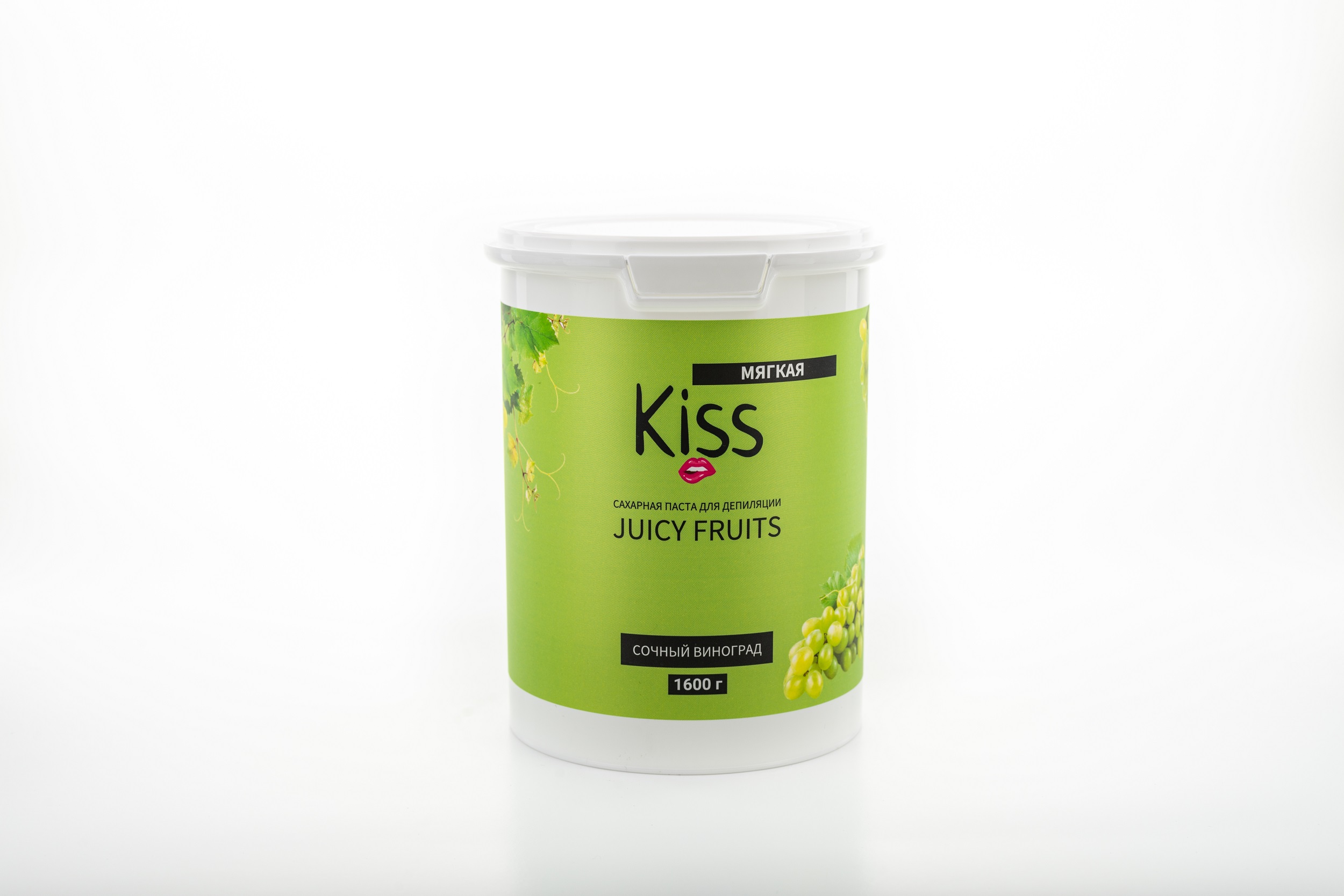 фото Сахарная паста для депиляции kiss juicy fruits сочный виноград мягкая 1600 г