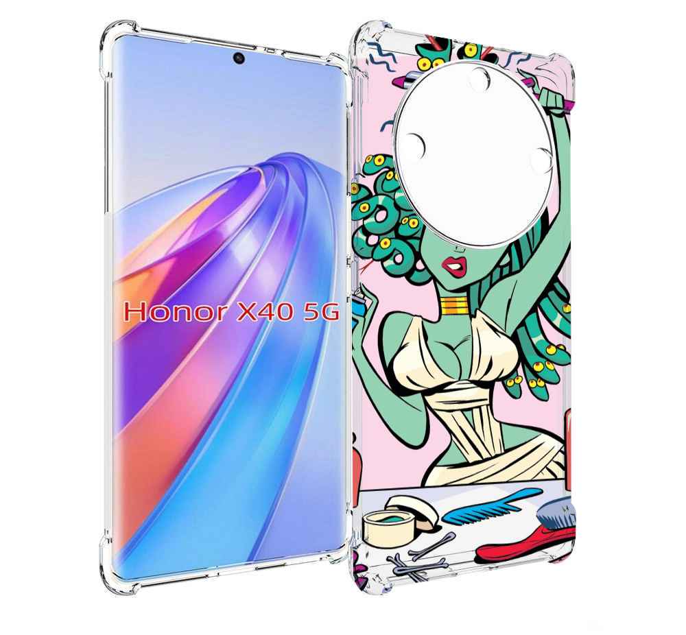 

Чехол MyPads медуза расчесывается женский для Honor X40, Прозрачный, Tocco