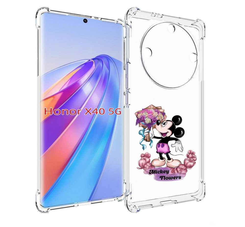 

Чехол MyPads микки-с-цветами женский для Honor X40, Прозрачный, Tocco