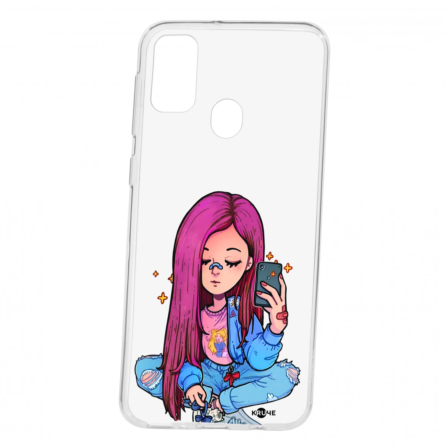 фото Чехол для samsung galaxy m30s кruче print pink hair