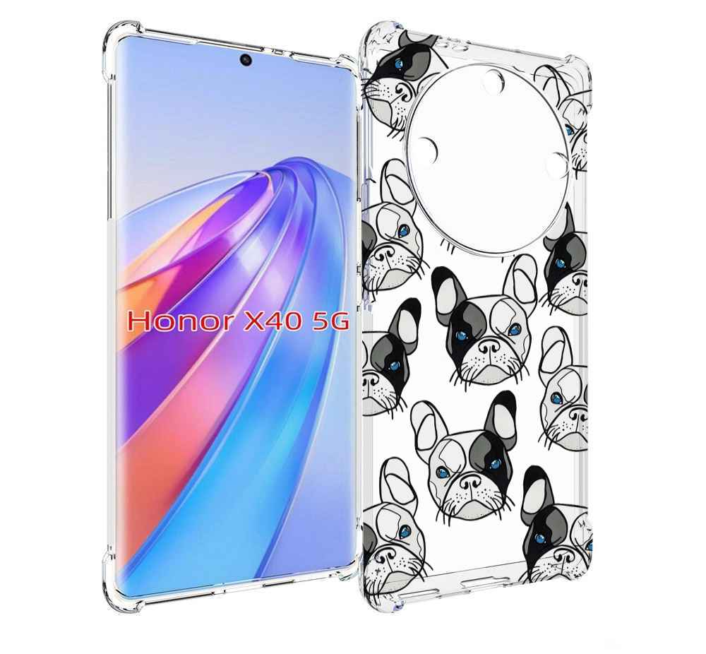 

Чехол MyPads мини-собачки-черно-белый для Honor X40, Прозрачный, Tocco