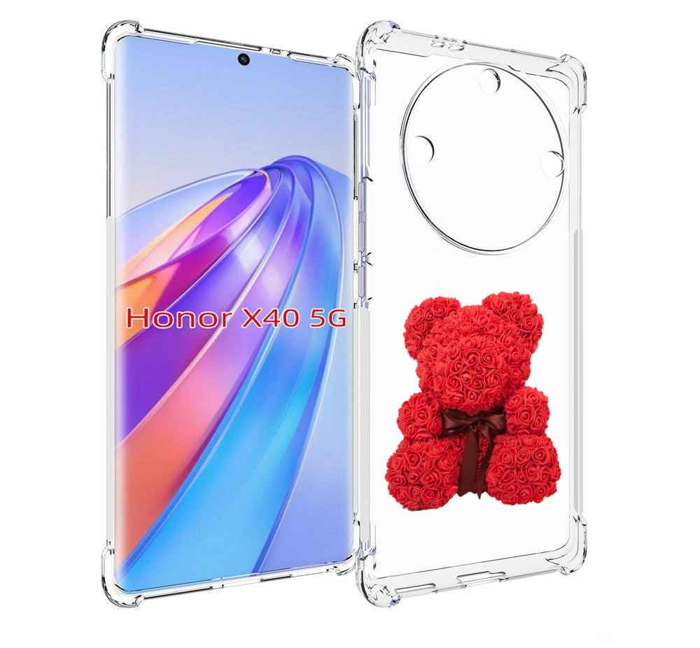 

Чехол MyPads мишка-из-розочек для Honor X40, Прозрачный, Tocco