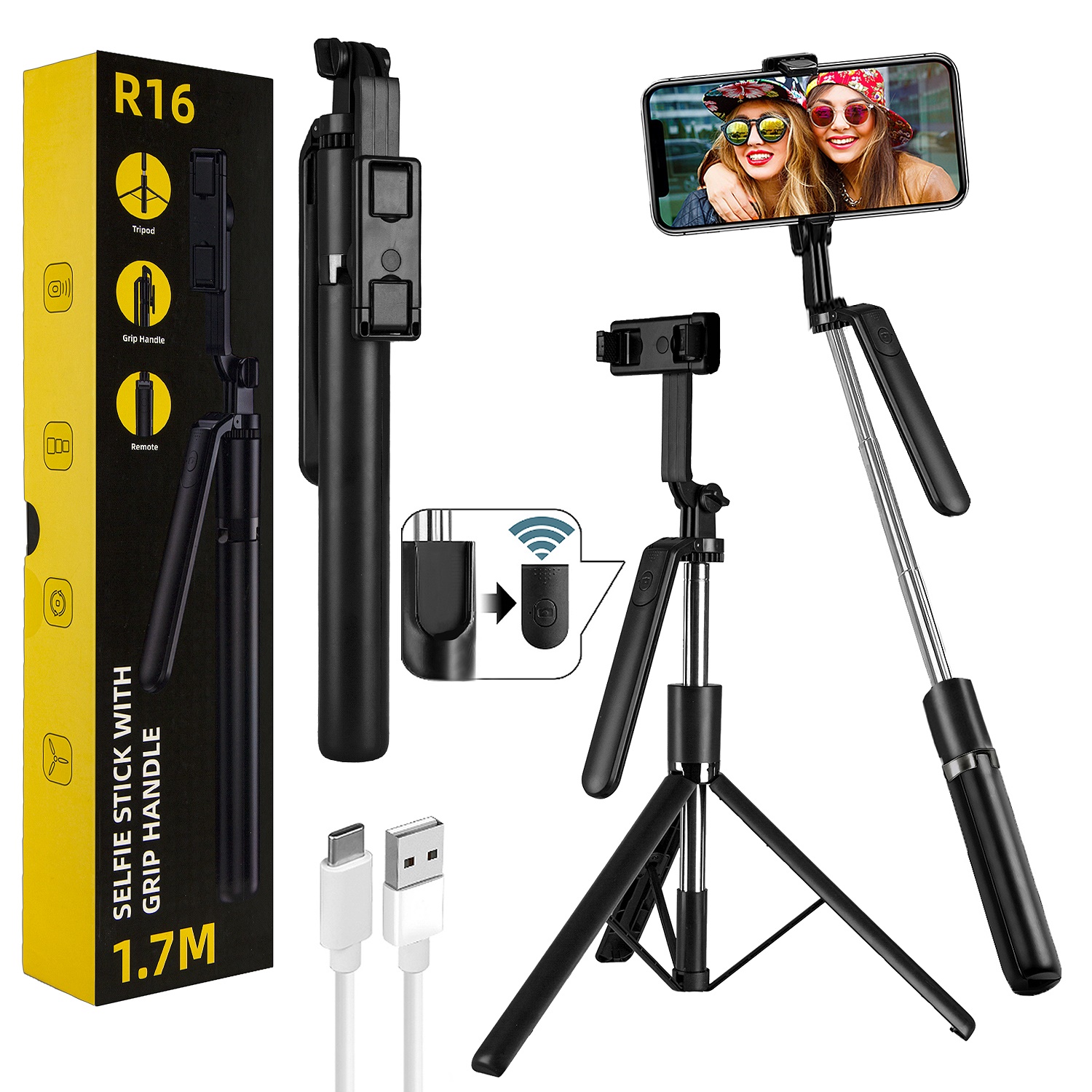 

Монопод NoBrand R16 175cm (IS005486), Монопод-трипод с блютуз пультом R16 175cm (IS005486)