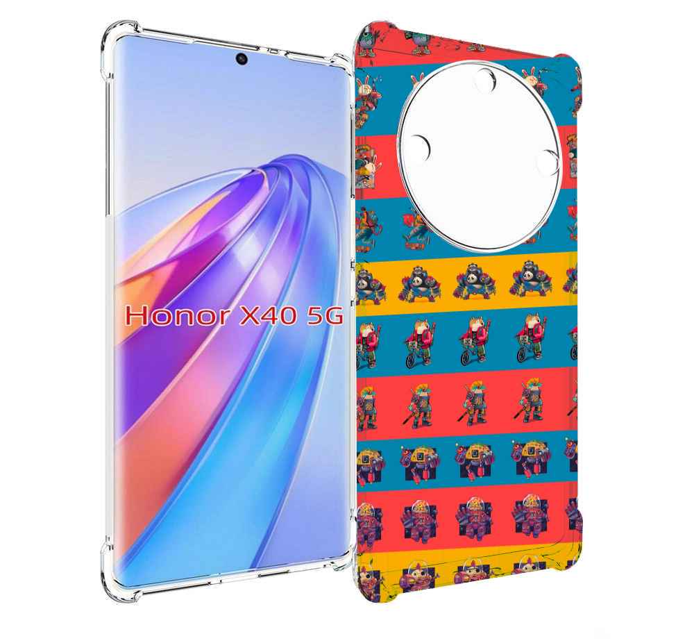 

Чехол MyPads много стикеров для Honor X40, Прозрачный, Tocco