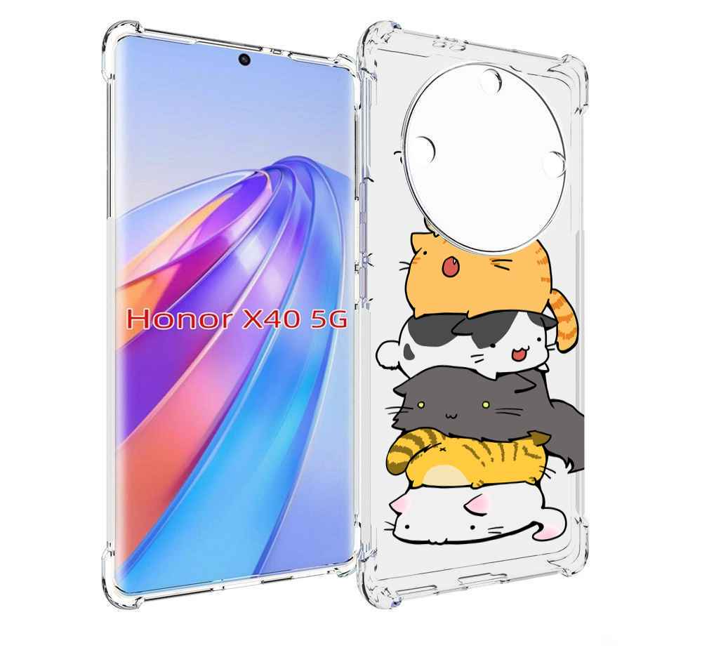 

Чехол MyPads много-маленьких-котиков для Honor X40, Прозрачный, Tocco