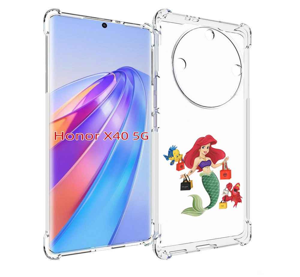 

Чехол MyPads модная-русалка женский для Honor X40, Прозрачный, Tocco