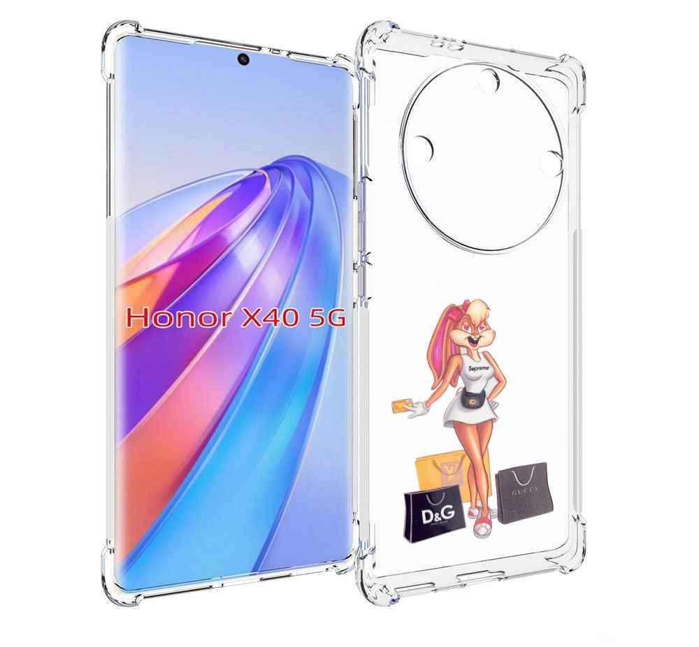 

Чехол MyPads модница-зайка женский для Honor X40, Прозрачный, Tocco