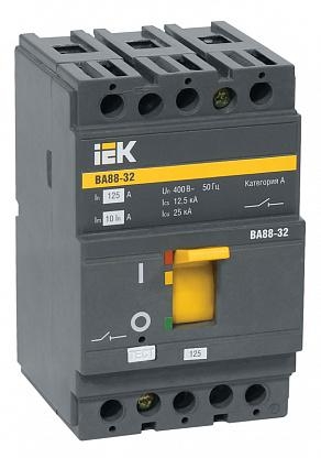 Выключатель автоматический 3п 3р 125А ВА88-32 25кА (SVA10-3-0125) IEK расширенные выводы для ва88 43 tdm