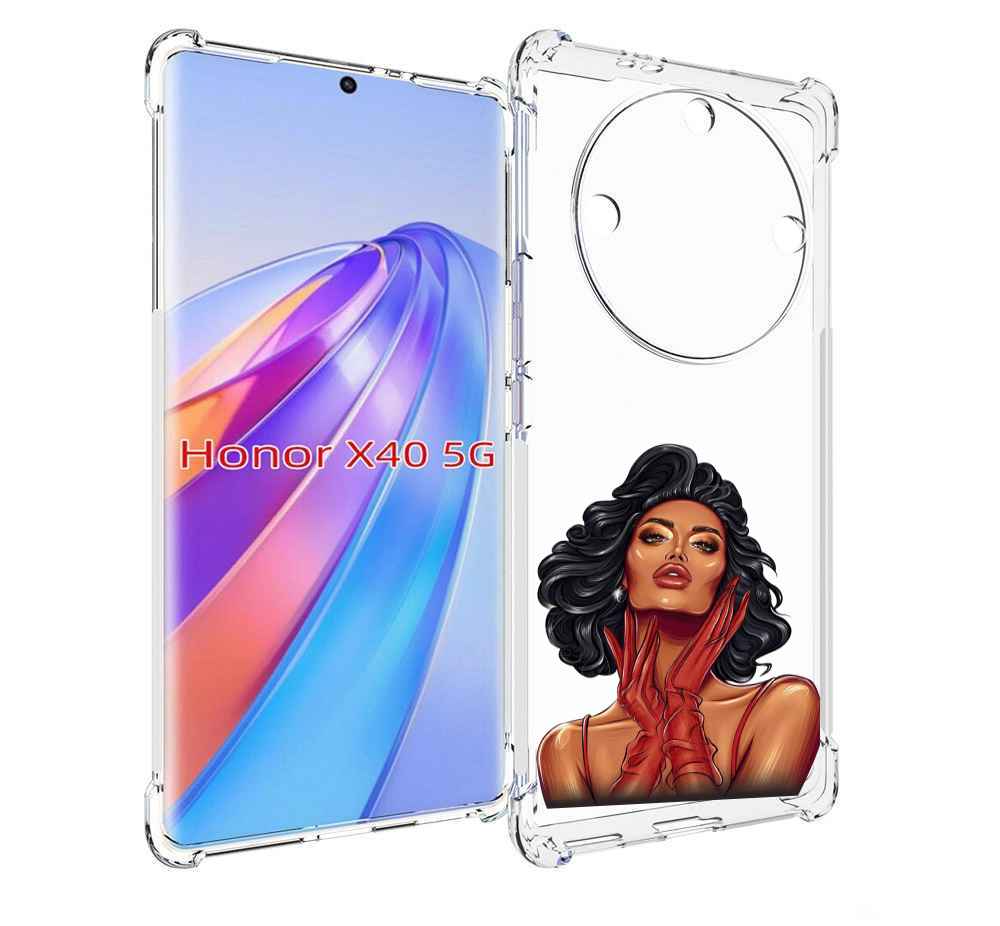 

Чехол MyPads мулатка-в-перчатках женский для Honor X40, Прозрачный, Tocco