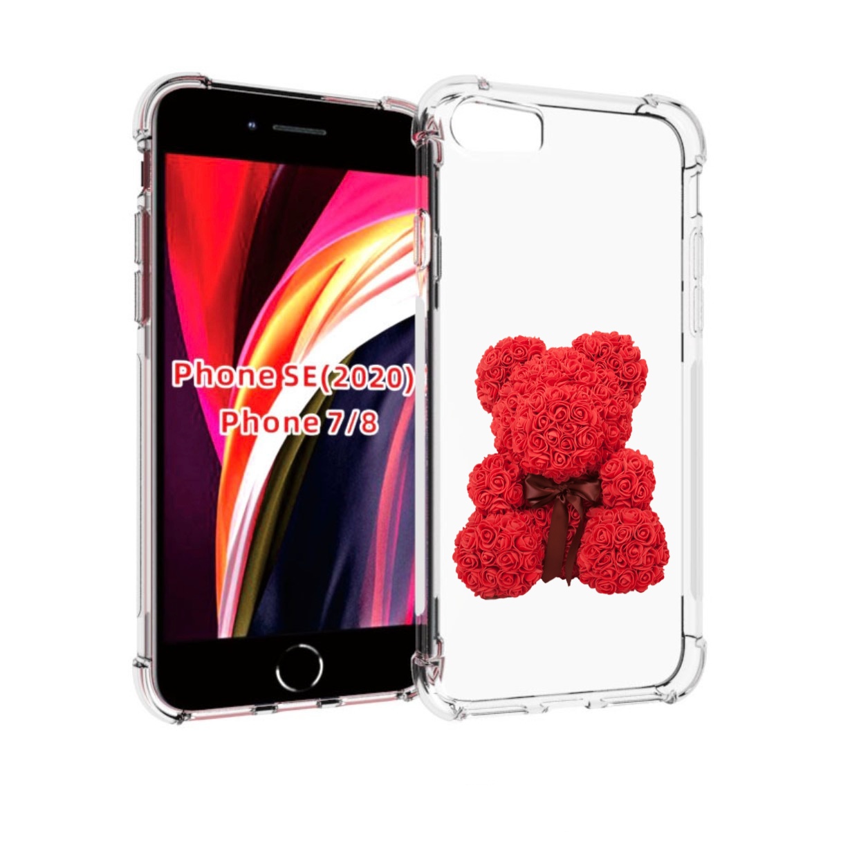 

Чехол MyPads мишка-из-розочек для iPhone 7 4.7 / iPhone 8 / iPhone SE 2 (2020), Прозрачный, Tocco