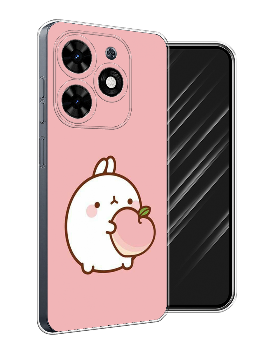 

Чехол Awog на Tecno Spark Go 2024 "Кролик с персиком", Розовый;бежевый, 304650-1