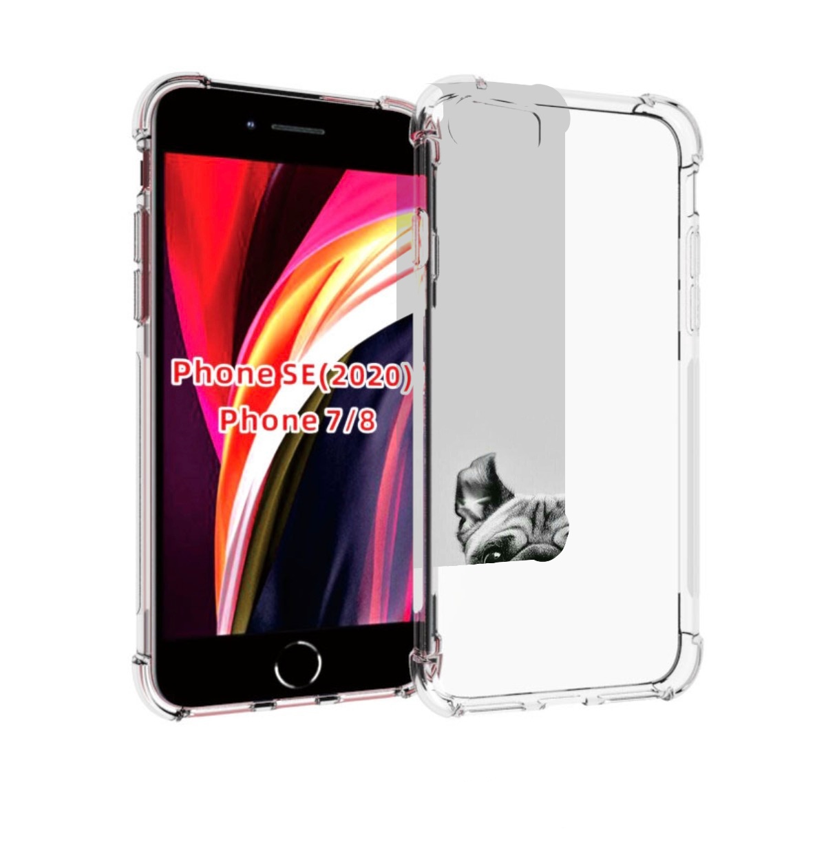 

Чехол MyPads мопс для iPhone 7 4.7 / iPhone 8 / iPhone SE 2 (2020) / Apple iPhone SE3 2022, Прозрачный, Tocco