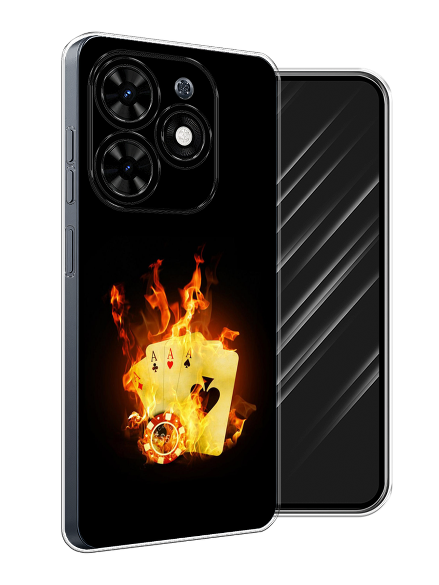 

Чехол Awog на Tecno Spark Go 2024 "Горящие карты", Черный;оранжевый, 304650-1