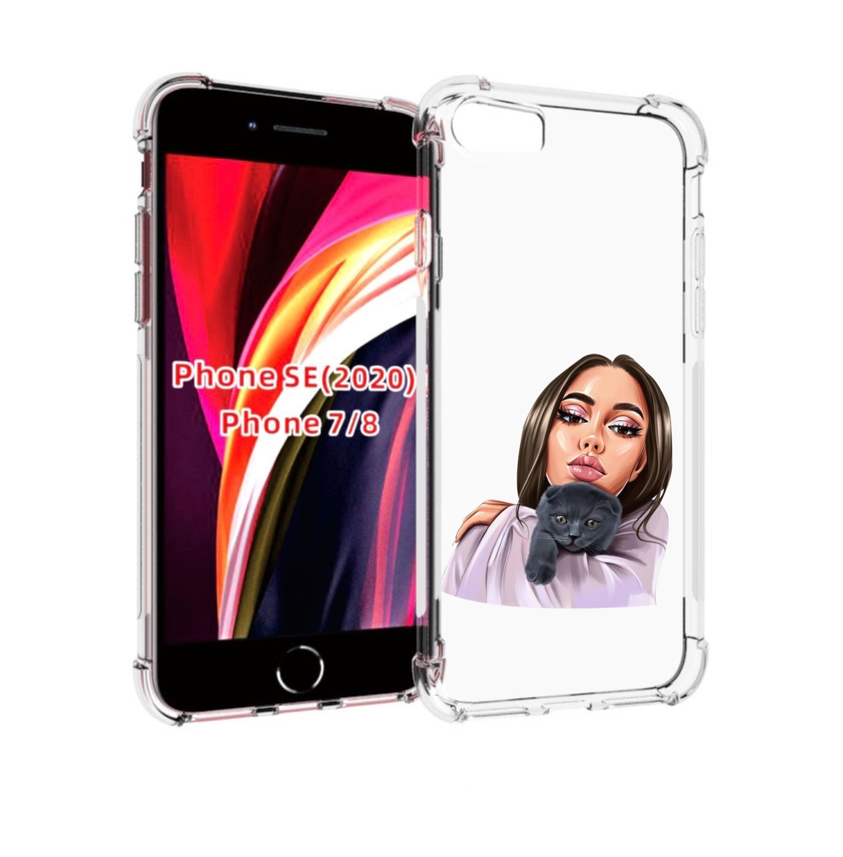 

Чехол MyPads нарисованная-девушка-с-котом женский для iPhone 7 4.7 / iPhone 8, Прозрачный, Tocco