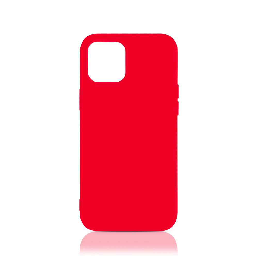 Чехол DF для iPhone 12 mini, Red силикон с микрофиброй (DF iOriginal-04 (red))