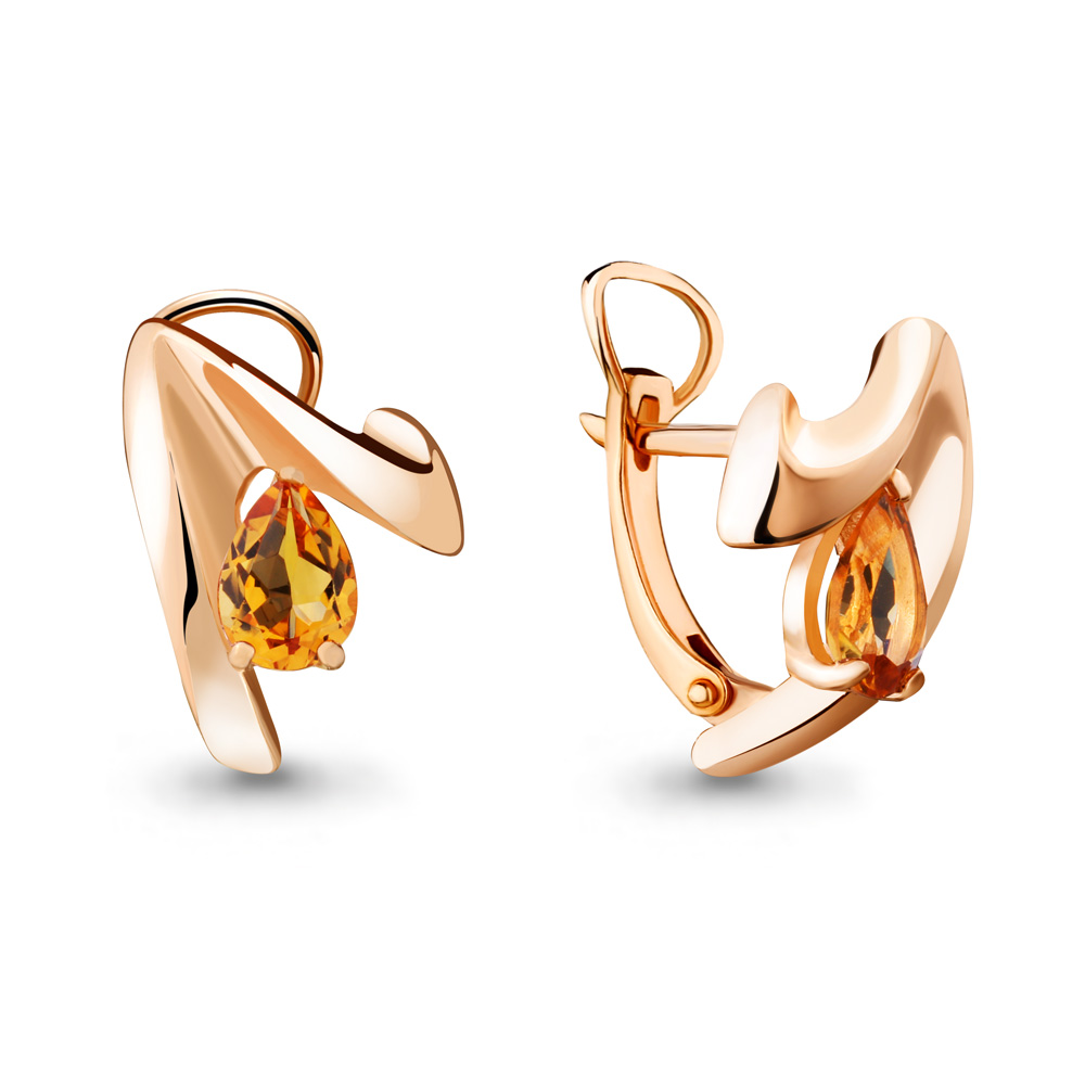 

Серьги из серебра с цитрином Aquamarine 4490006_925_з, 4490006_925_з
