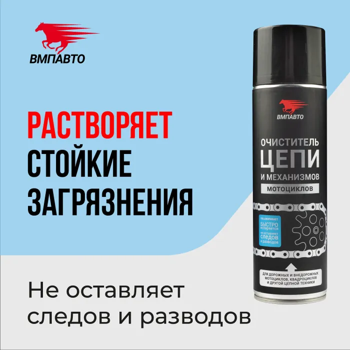 

Очиститель Цепи И Механизмов Мотоциклов 650 Мл Флакон-Аэрозоль Вмпавто 8410 ВМПАВТО арт. 8