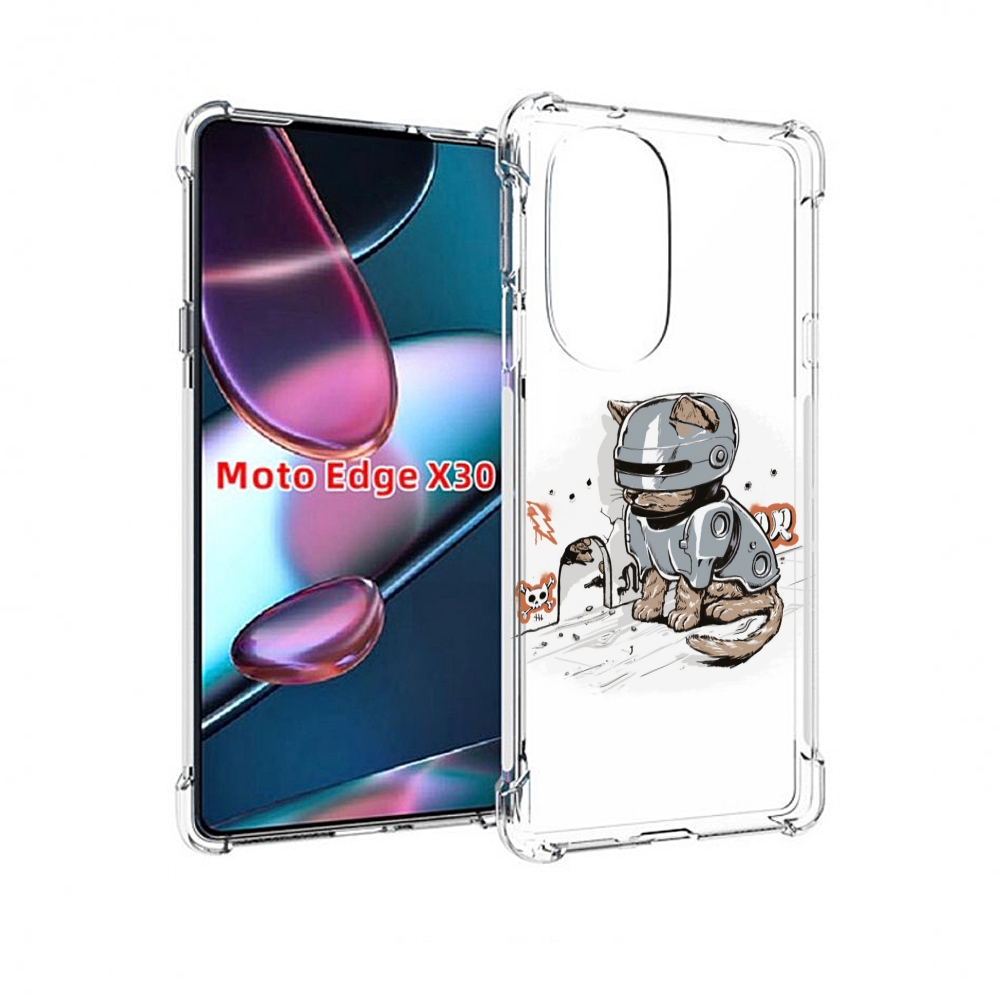 

Чехол MyPads Грозный кот для Motorola Moto Edge X30, Прозрачный, Tocco
