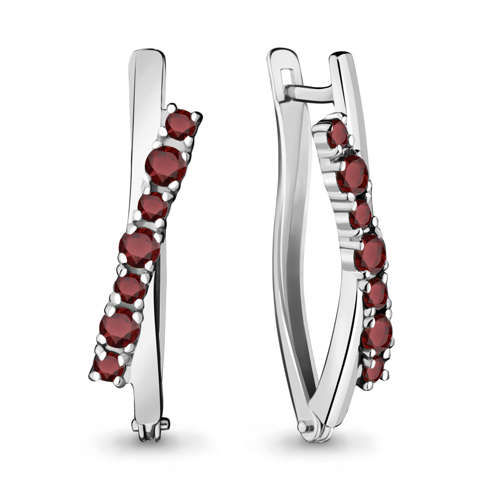 

Серьги из серебра ЯХОНТ Ювелирный 234201, гранат, 234201