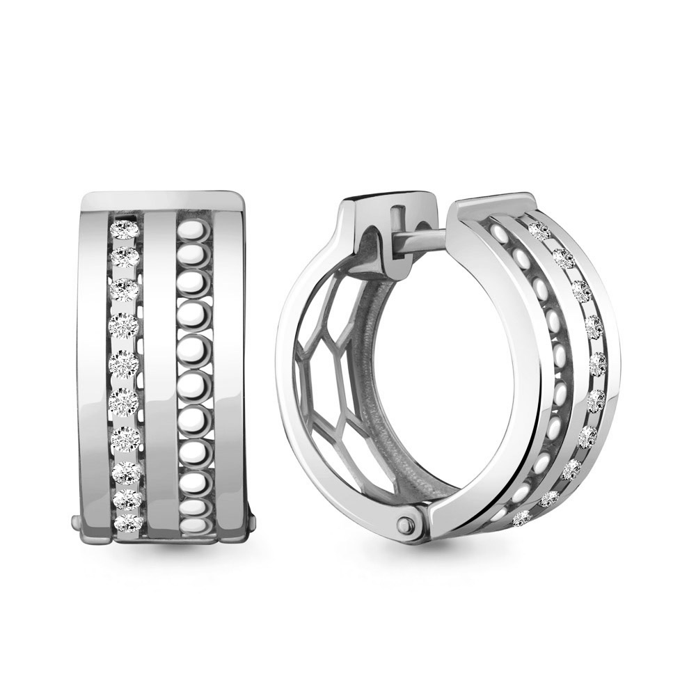 

Серьги из серебра с фианитом Яхонт Ювелирный 234371, 234371