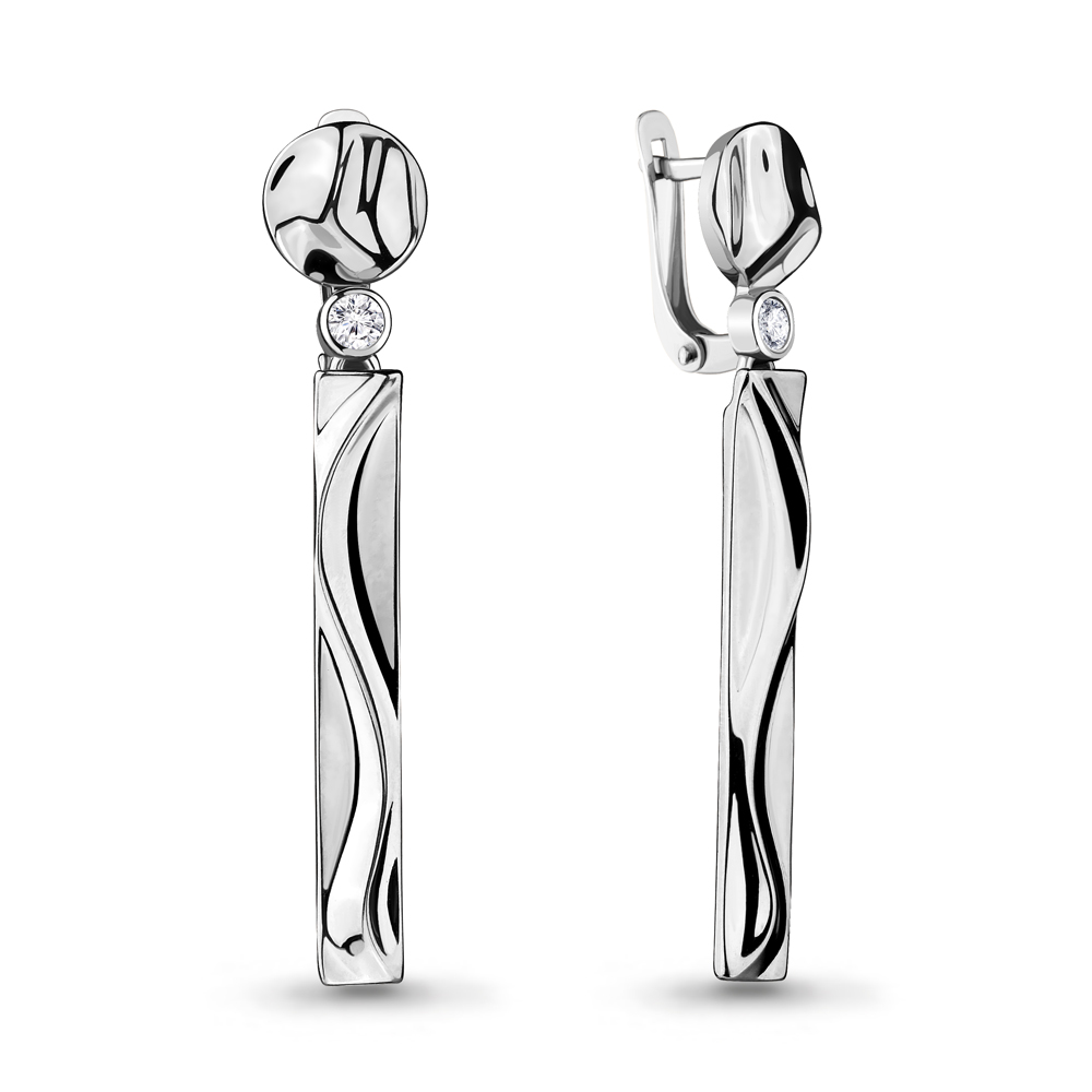 

Серьги из серебра с фианитом Яхонт Ювелирный 234375, 234375
