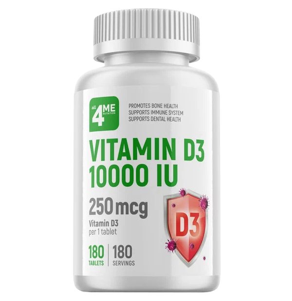 

Vitamin D3 all4ME Nutrition 10000 IU таблетки 180 шт.