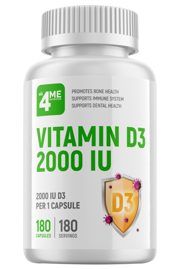 Купить Vitamin D3 all4ME Nutrition 2000 IU капсулы 180 шт.