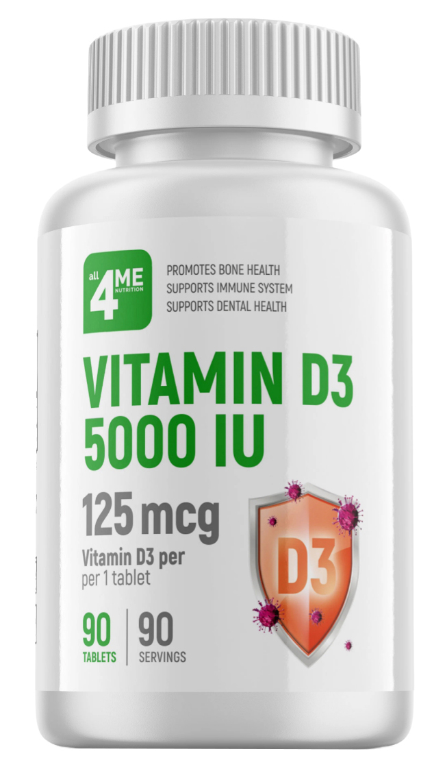

Vitamin D3 all4ME Nutrition 5000 IU таблетки 90 шт.