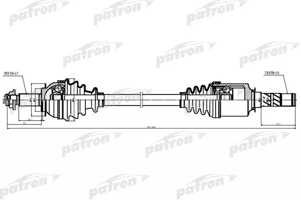 

Полуось лев/прав SUBARU: LEGACY 05-09, OUTBACK 05-09 PATRON PDS5531