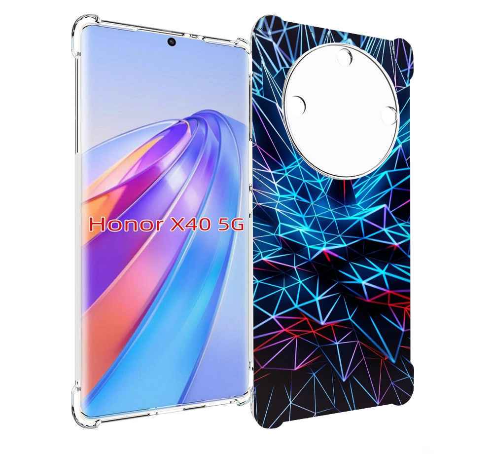 

Чехол MyPads неоновая-абстракция для Honor X40, Прозрачный, Tocco