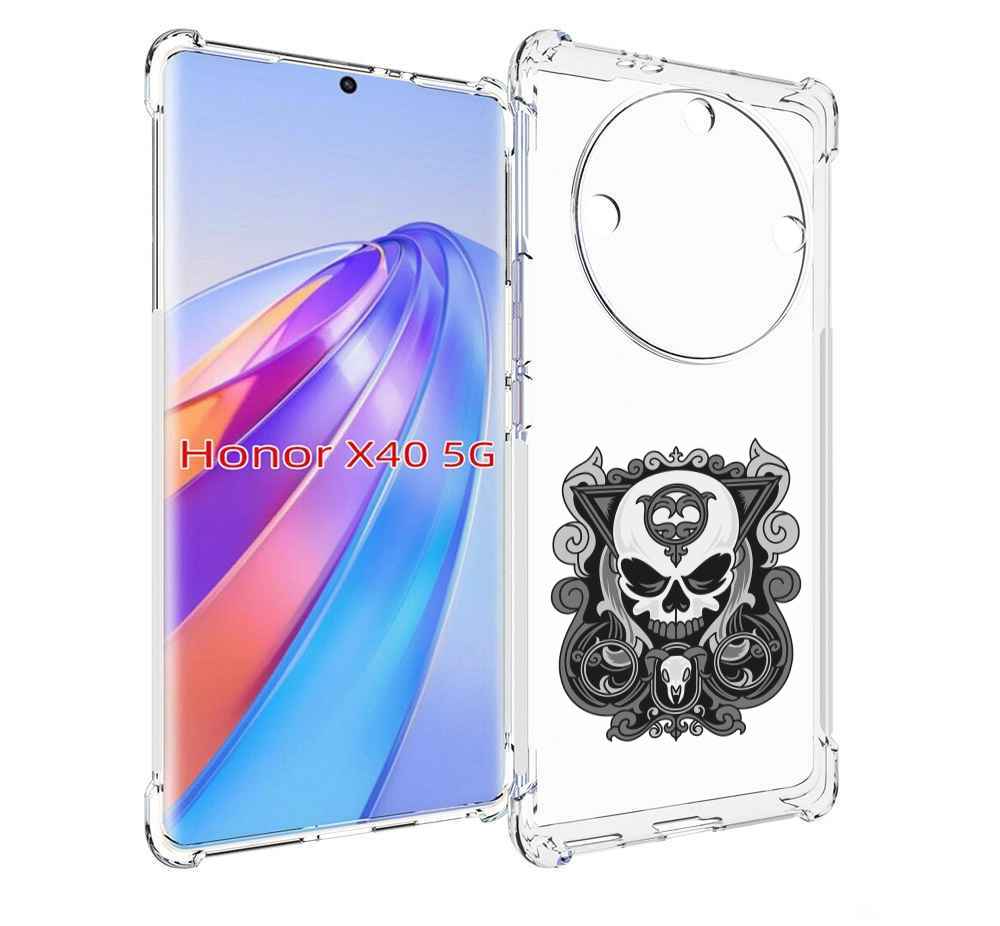 

Чехол MyPads орнамент-на-черепе для Honor X40, Прозрачный, Tocco