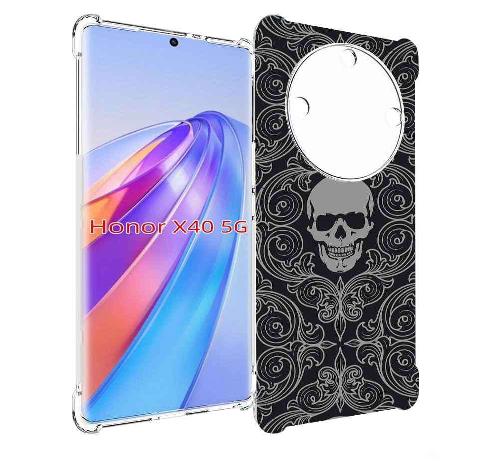 

Чехол MyPads орнамент-черепов для Honor X40, Прозрачный, Tocco