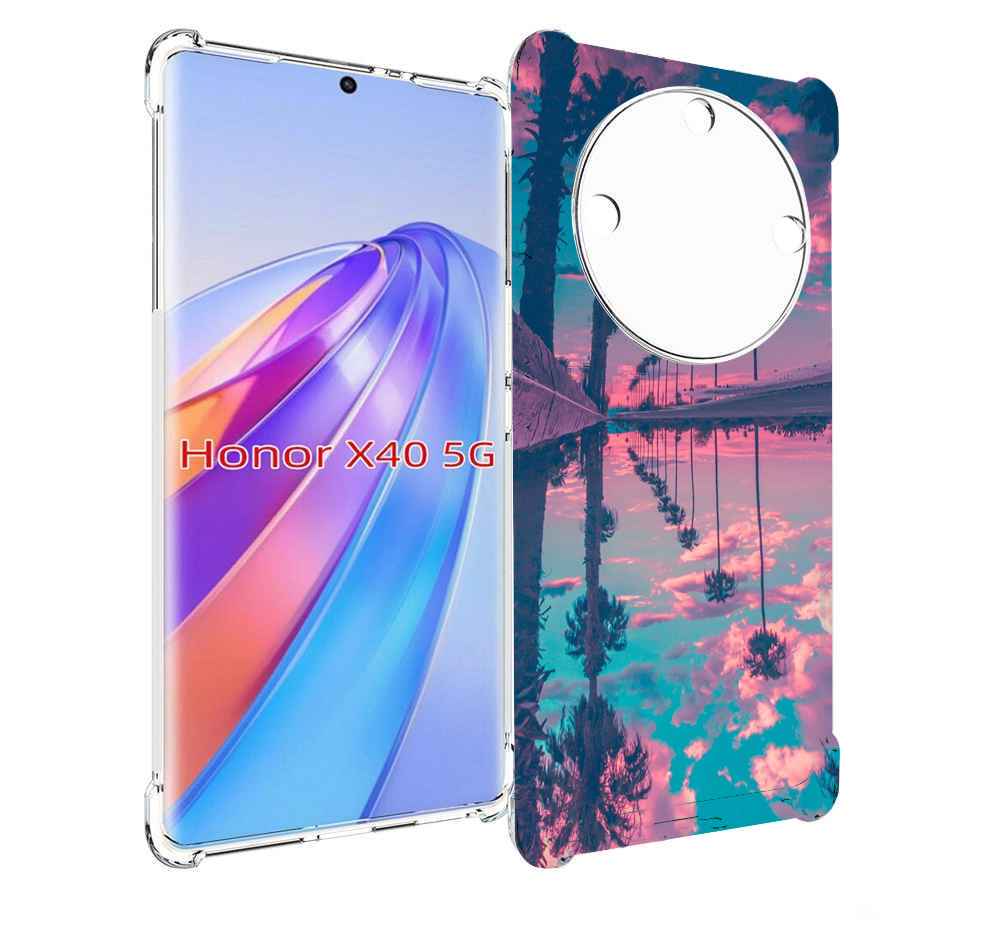 

Чехол MyPads отражение-пальм для Honor X40, Прозрачный, Tocco