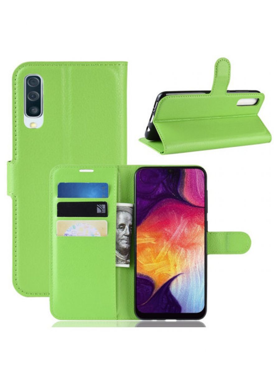

Чехол Wallet для смартфона Samsung Galaxy A50/Galaxy A30s зеленый