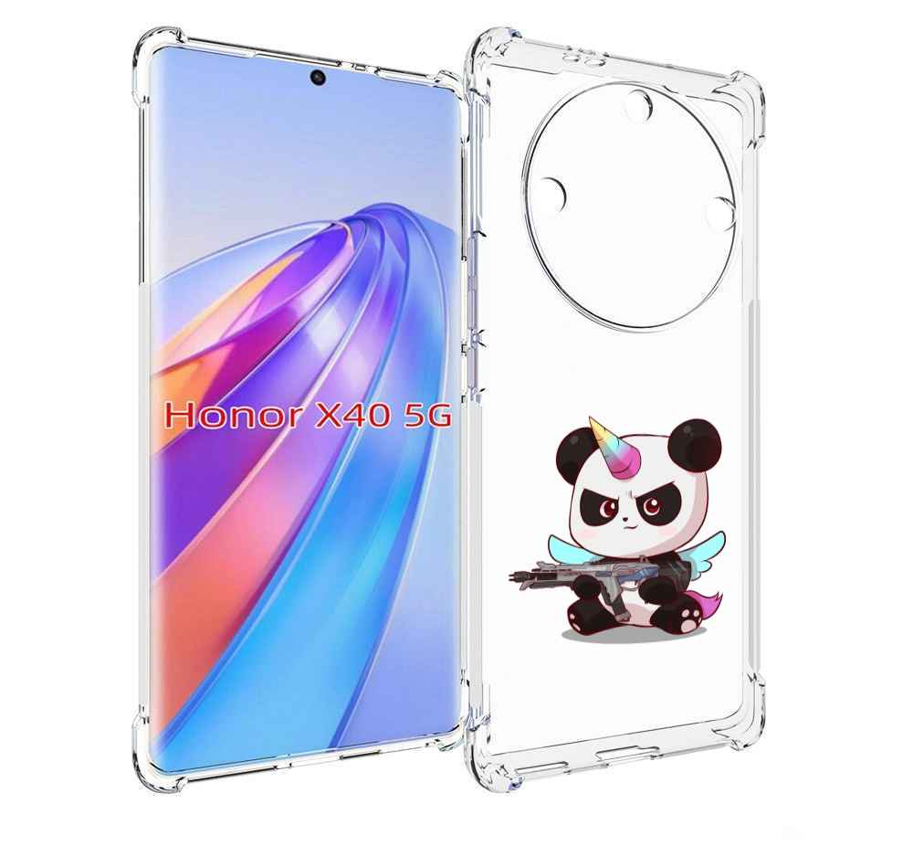 

Чехол MyPads панда-единорог детский для Honor X40, Прозрачный, Tocco