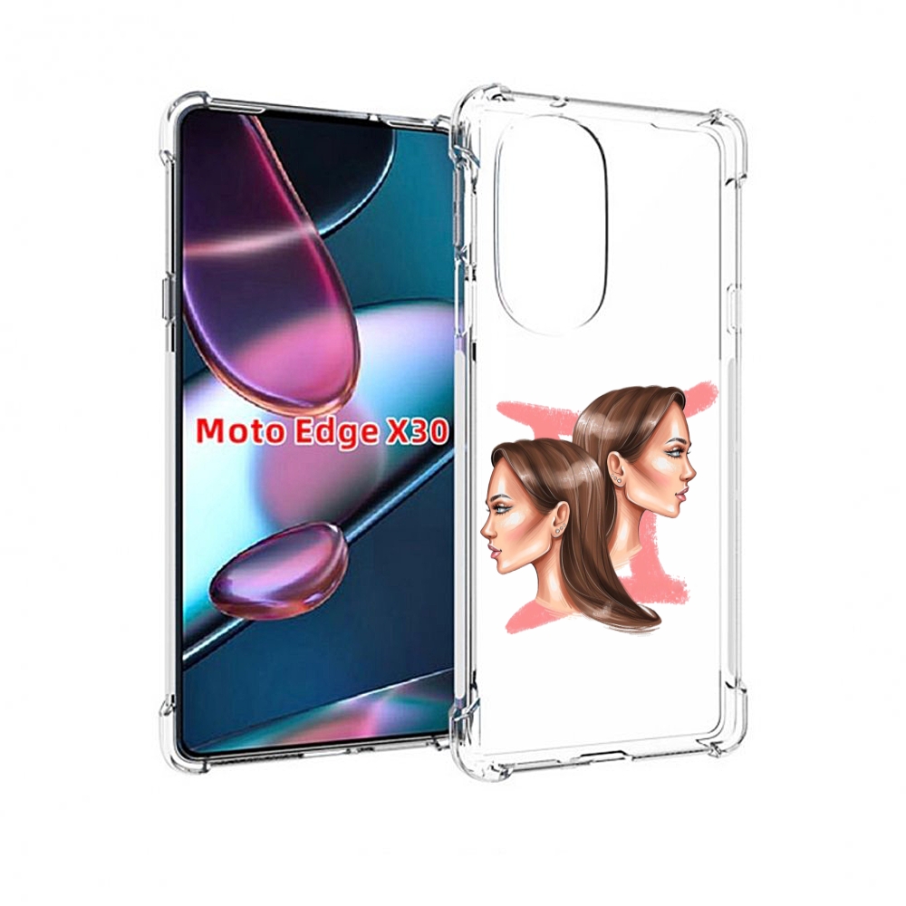 

Чехол MyPads Девушка-Близнецы женский для Motorola Moto Edge X30, Прозрачный, Tocco