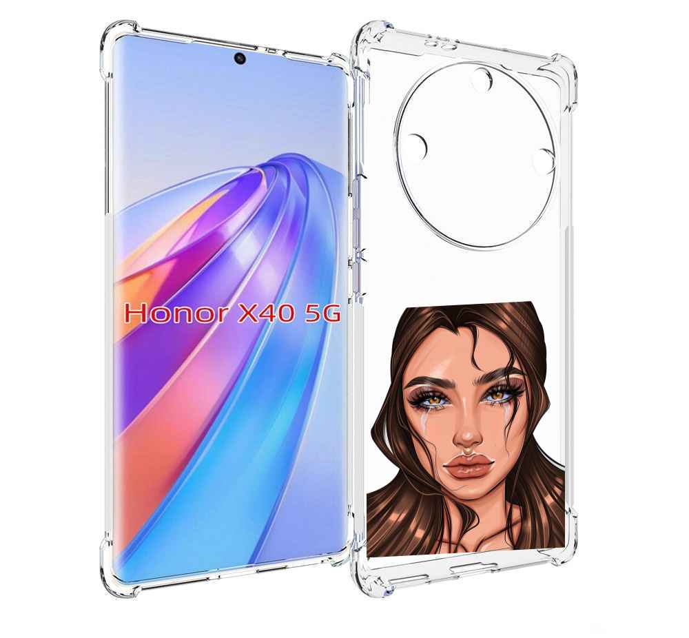 

Чехол MyPads плачущая-девушка женский для Honor X40, Прозрачный, Tocco