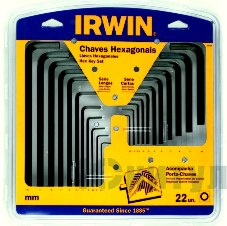 

Ключи шестигранные набор L короткие и длинные 1,5-10 мм 22 шт Irwin Т10760-10504816