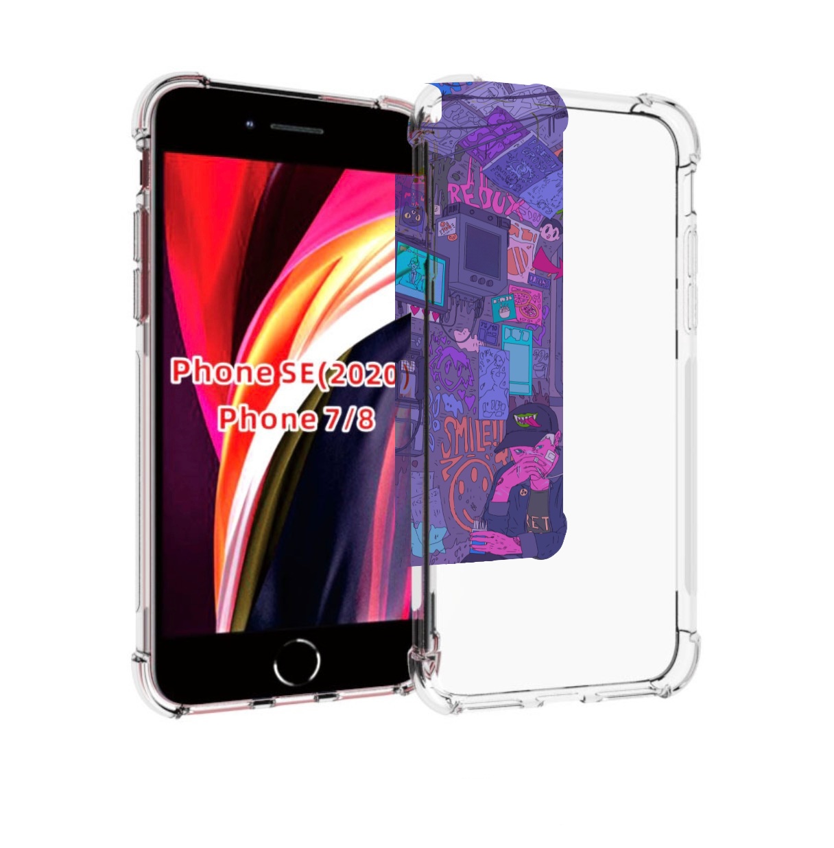 

Чехол MyPads парень в подъезде мультик для iPhone 7 4.7 / iPhone 8 / iPhone SE 2 (2020), Прозрачный, Tocco