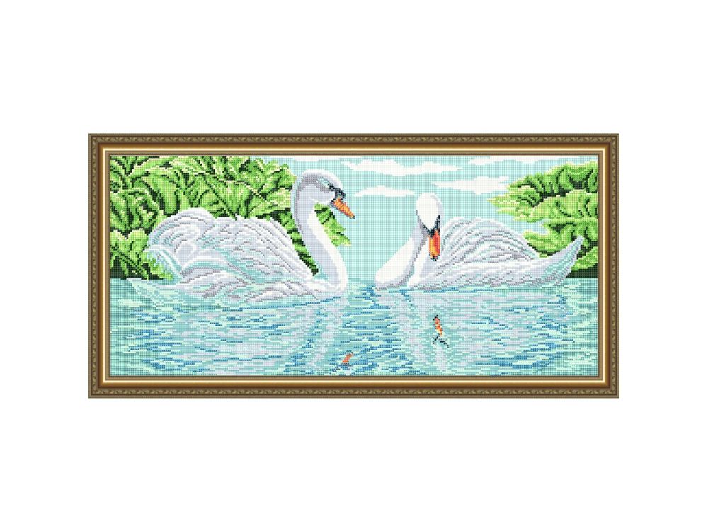 

Рисунок на ткани «Лебеди»