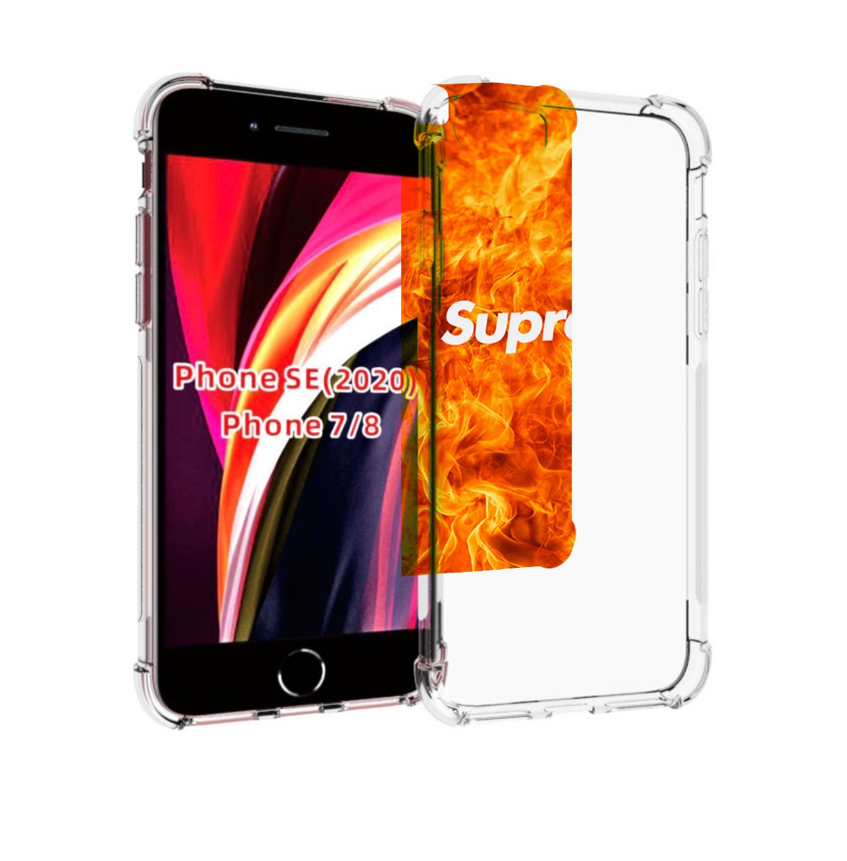 

Чехол MyPads пламя-пламенное суприм для iPhone 7 4.7 / iPhone 8 / iPhone SE 2 (2020), Прозрачный, Tocco