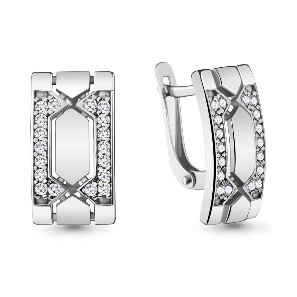 

Серьги из серебра с фианитом Яхонт Ювелирный 234407, 234407