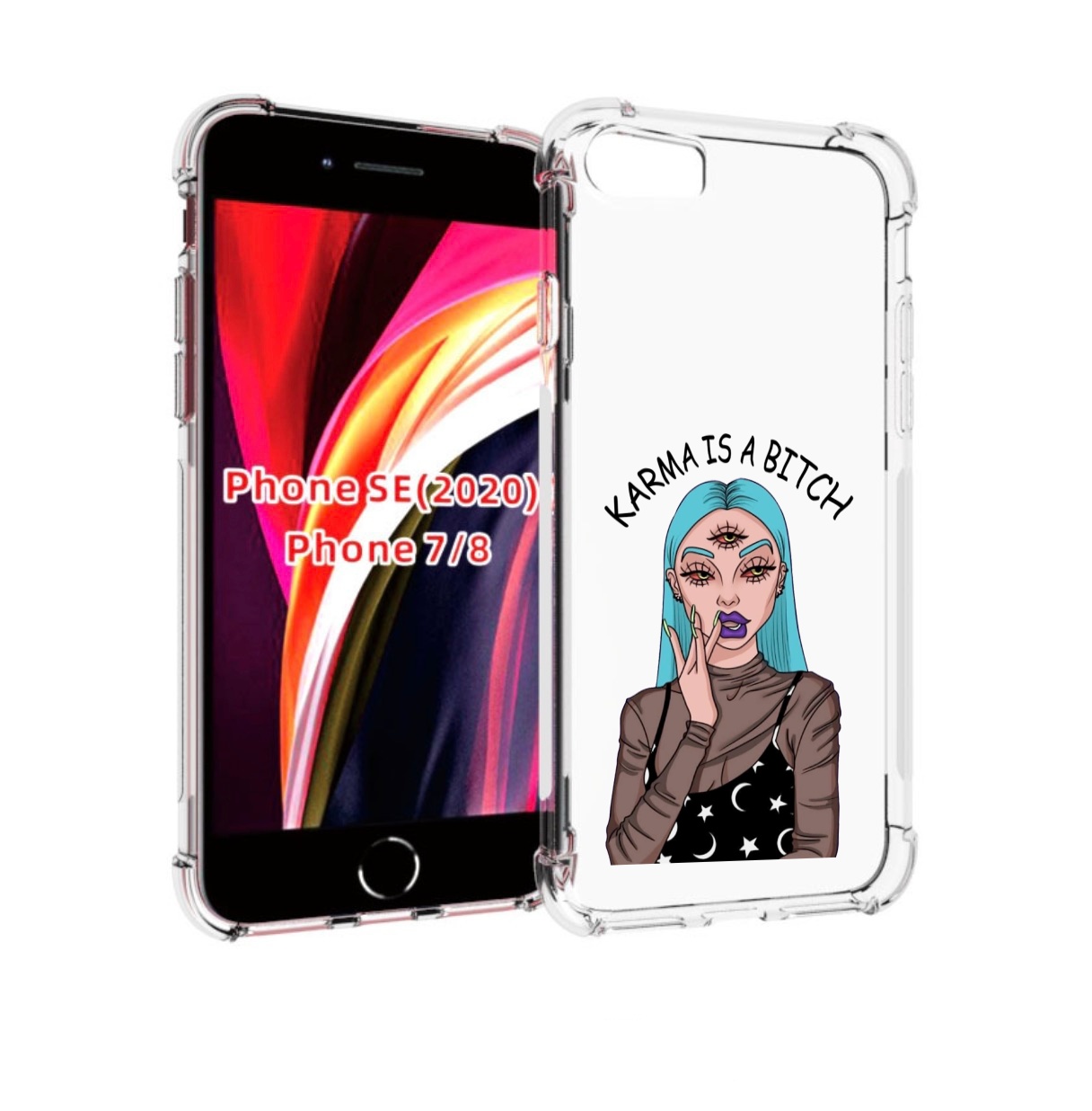 

Чехол MyPads плохая-карма женский для iPhone 7 4.7 / iPhone 8 / iPhone SE 2 (2020), Прозрачный, Tocco
