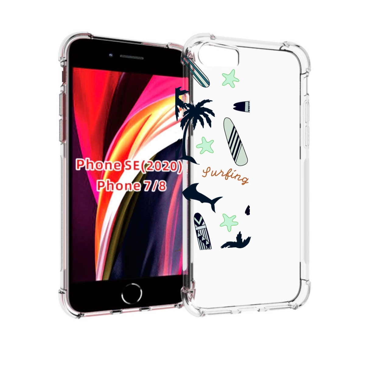 

Чехол MyPads пляжная-тематика для iPhone 7 4.7 / iPhone 8 / iPhone SE 2 (2020), Прозрачный, Tocco