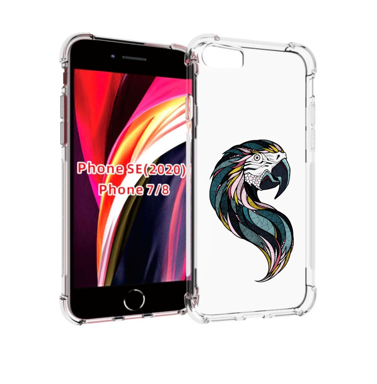 

Чехол MyPads полупопугай для iPhone 7 4.7 / iPhone 8 / iPhone SE 2 (2020), Прозрачный, Tocco