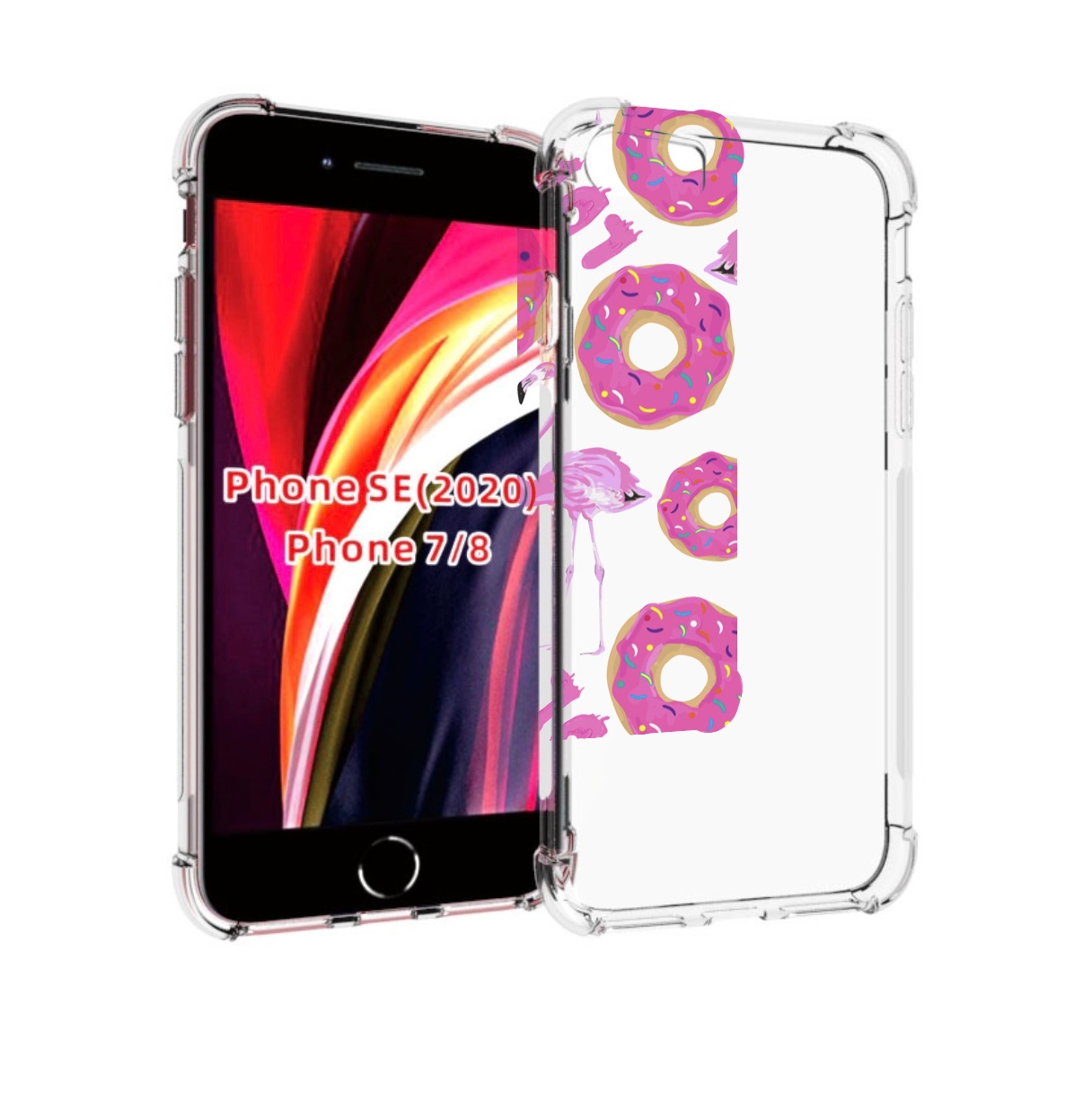 

Чехол MyPads пончики-фламинго для iPhone 7 4.7 / iPhone 8 / iPhone SE 2 (2020), Прозрачный, Tocco