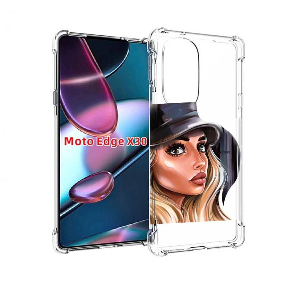 Чехол MyPads Девушка-в-шляпе женский для Motorola Moto Edge X30