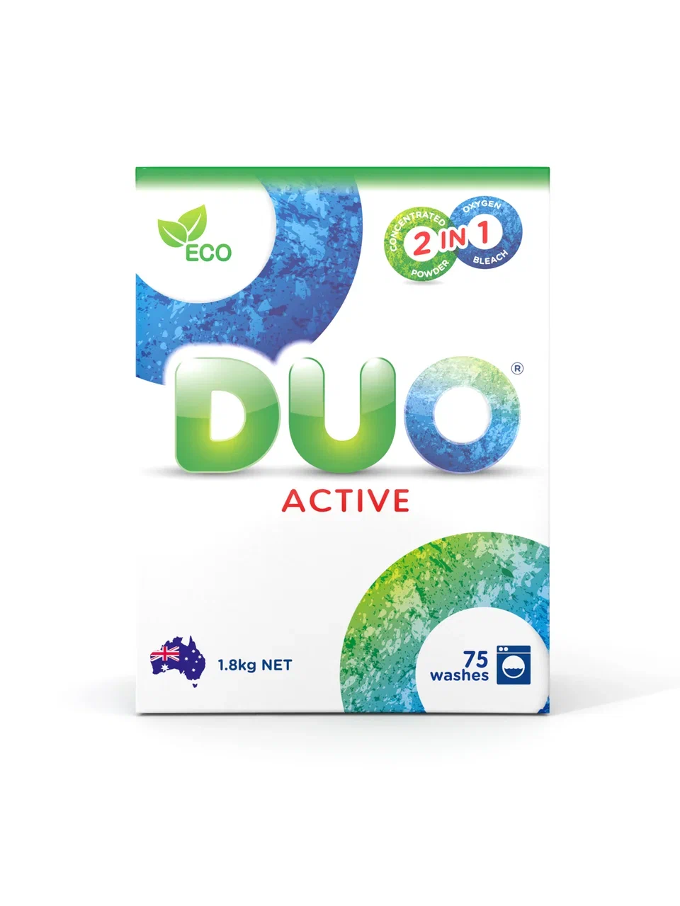 Duo Active стиральный порошок для стирки белого и цветного белья 1,8 кг.