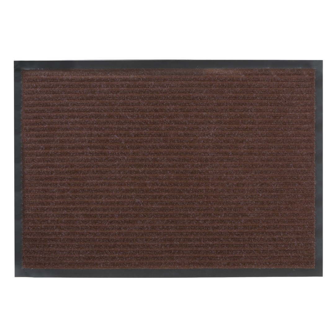 фото Коврик придверный sunstep ребристый, влаговпитывающий, 60 x 90 см, коричневый