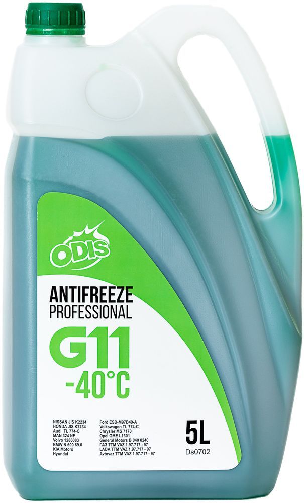 Антифриз ODIS G11 Antifreeze Professional Green -40C 5л (5,39кг)